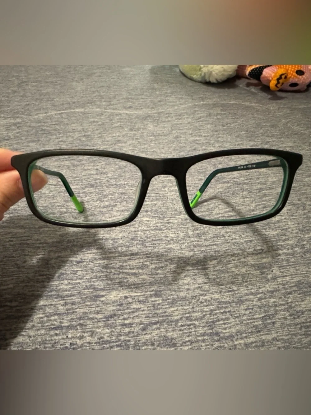 Nike Kids Black and Neon Green Rectangular Eyeglass Frames